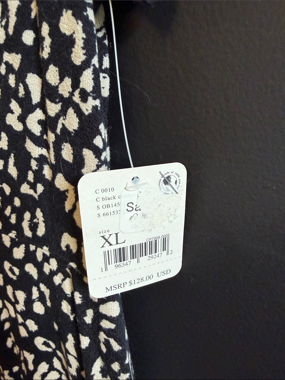 Free People Black and Cream Leopard Print Dress - Picture 4 of 7